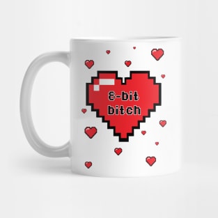 8-Bit Bitch Retro Gaming Pixel Design Mug